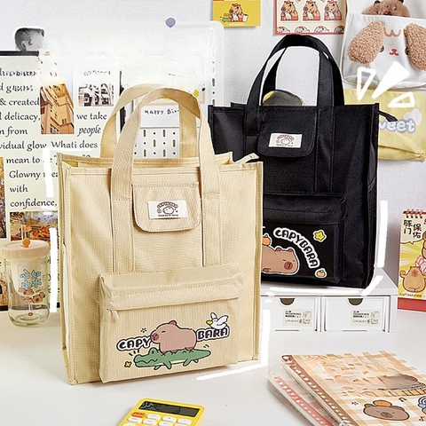 [ Set 2 Cái ] Túi Học Thêm Capybara | 32x29x13cm - 920030