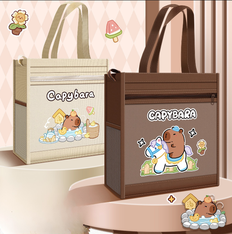 [ Set 2 Cái ] Túi Học Thêm Capybara ( 33x29x13cm ) - 920071