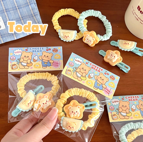 [ Set 10 Bộ ] Kẹp / Cột Tóc Gấu Mật Ong - 930096