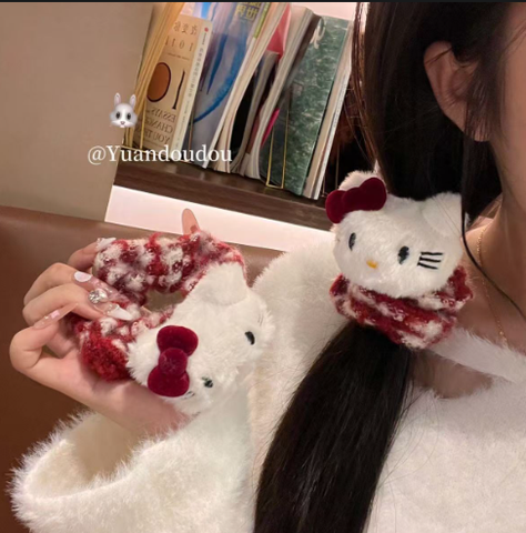 [ Set 10 cái ] Cột Tóc Scrunchies Hello Kitty - 920127