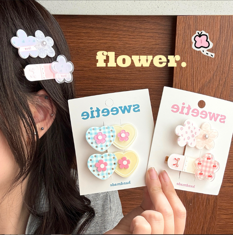 [ Set 12 Vỉ ] Kẹp Tóc Hoa [ 1 Vỉ 2 Cái ] - 922234