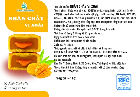 HUTA NHÂN CHẢY VỊ XOÀI