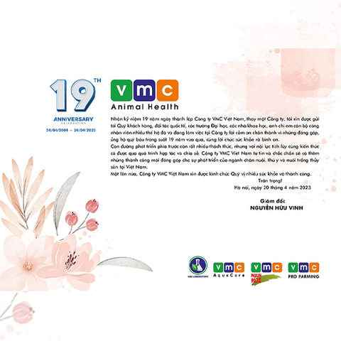 Kỷ niệm 19 năm ngày thành lập công ty VMC Việt Nam 24/04/2004 – 24/04/2023