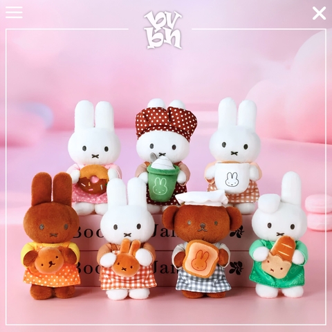 Miffy Rabbit Bakery Plush Keychain Blindbox Series
