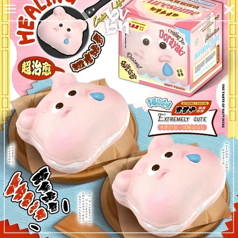 Mido Hippo Dorayaki Squishy Pink ( Chính Hãng )