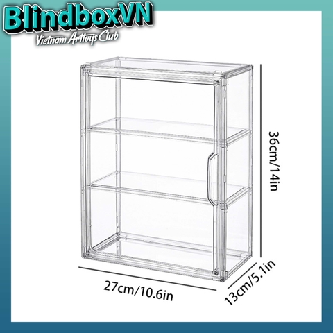 Hộp trưng bày trong suốt 3 tầng