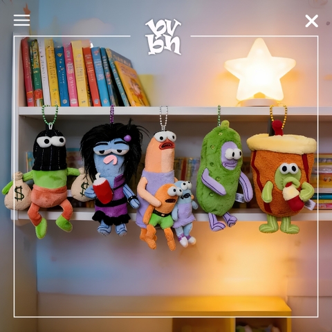 Móc khóa bông SpongeBob Bikini Bottom Blind Box – Plush Pendant  X11