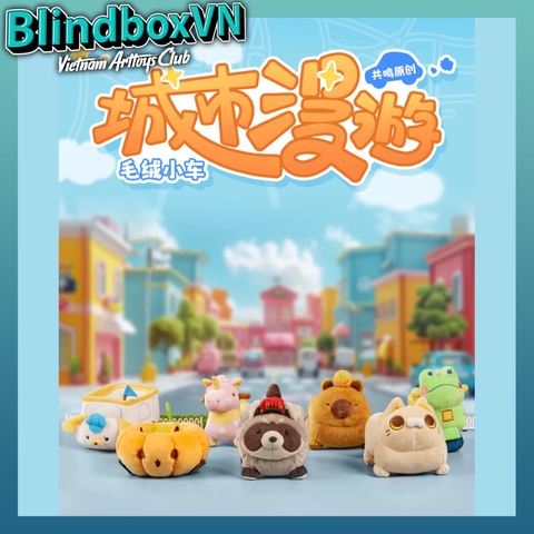 GONG Original Roaming Series Plush Toy Car BlindBox Xe chở Labubu