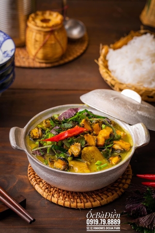 Ốc om chuối đậu