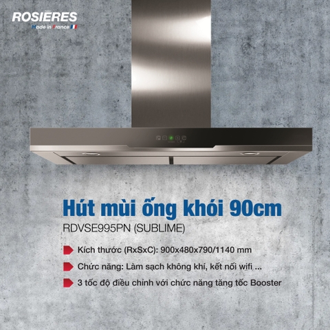 Hút Mùi Ống Khói 90cm RDVSE995PN - Nhập khẩu chính hãng