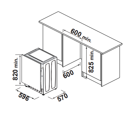 Máy giặt sấy bán âm tủ 8kg RILS14853TH-UK