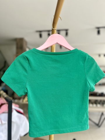 Áo Thun Cổ Tim Croptop - Cotton mềm mại, co giãn thoải mái