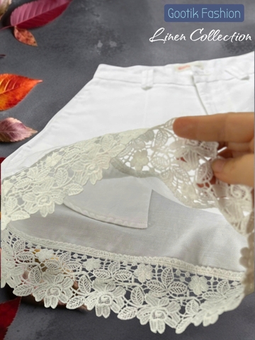 Quần Short Linen Phối Ren Siêu Đẹp thương hiệu GOOTIK FASHION - QSW013