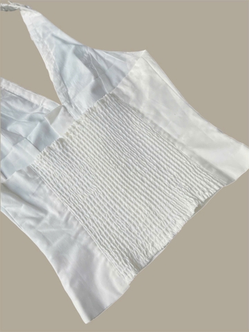 Áo Corset Cổ Yếm Trắng Kaki – Thanh Lịch & Quyến Rũ AW-029