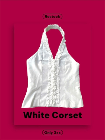 Áo Corset Cổ Yếm Trắng Kaki – Thanh Lịch & Quyến Rũ AW-029