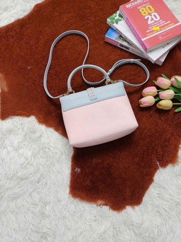 Túi xách Xám xanh kết hợp hồng phấn xinh xắn cho các nàng dạo phố