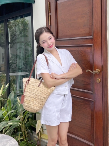 Set Linen Trắng Gootik Fashion