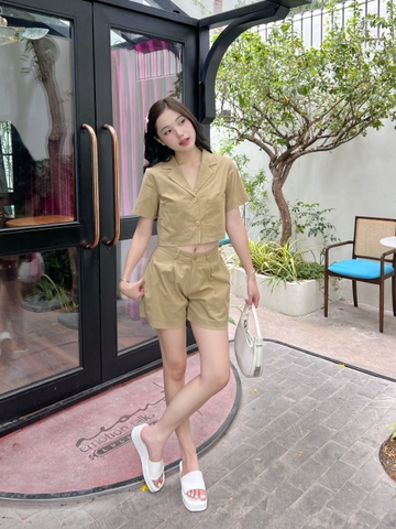 Set Linen Nâu Gootik Fashion