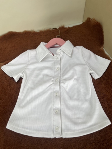 Áo thun Polo nhún ngực dáng ôm-cotton co giãn thoải mái