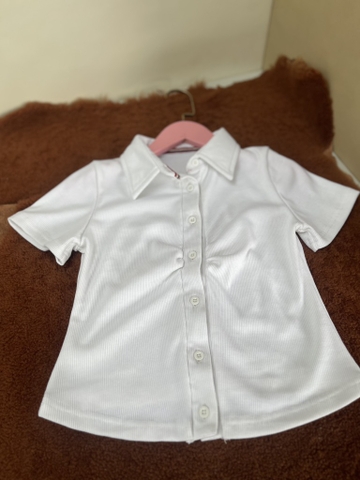 Áo thun Polo nhún ngực dáng ôm-cotton co giãn thoải mái