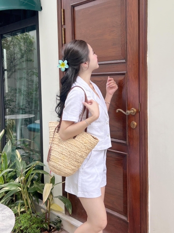 Set Linen Trắng Gootik Fashion