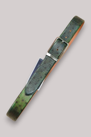 Dây nịt da Đà Điểu bản 3.5cm-Khoá kim kẹp- Thương Hiệu Gootik Fashion