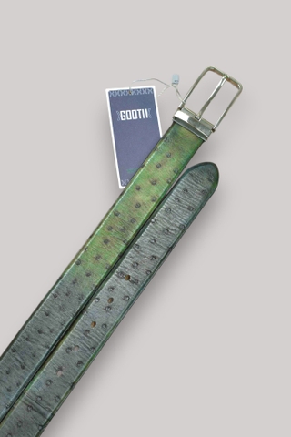 Dây nịt da Đà Điểu bản 3.5cm-Khoá kim kẹp- Thương Hiệu Gootik Fashion