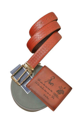 Dây nịt da bò vân đan 2 lớp bản 3.5cm-Khoá Kim Kẹp- Thương Hiệu Gootik Fashion