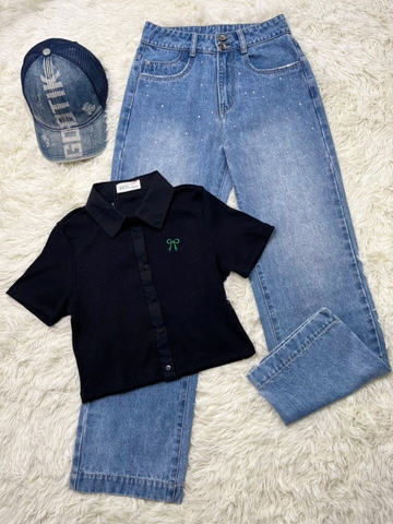 Quần Jeans đính đá cao cấp dáng suông ống rộng Hack dáng cực đỉnh thương hiệu GOOTIK Fashion