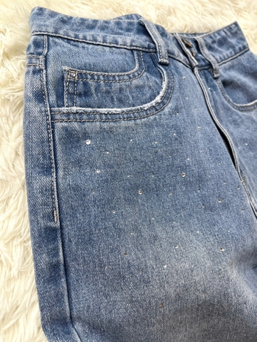 Quần Jeans đính đá cao cấp dáng suông ống rộng Hack dáng cực đỉnh thương hiệu GOOTIK Fashion