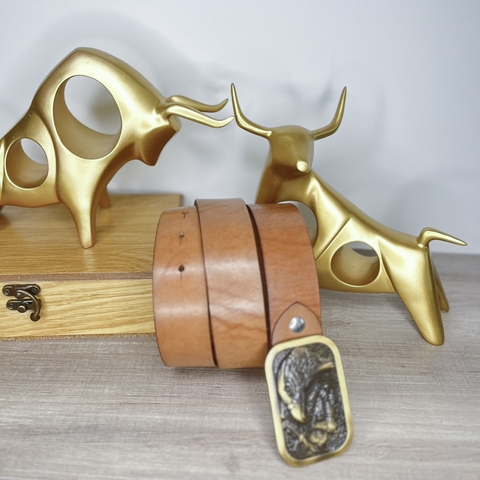 Thắt Lưng Nam da bò Ý nhập khẩu 1 lớp bản 3.8 cm-Khoá đồng đặc đúc hình Đại Bàng-Thương Hiệu Gootik Fashion