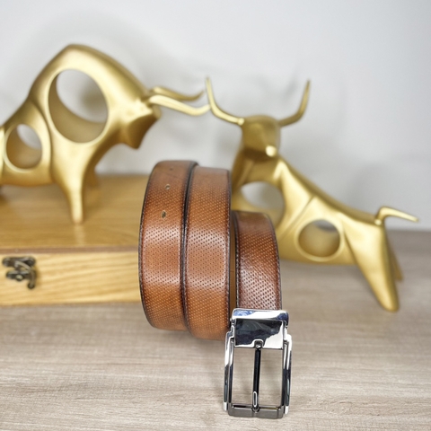 Thắt Lưng Nam da bò 2 lớp bản 3.5cm-Khoá kim kẹp-Thương Hiệu Gootik Fashion