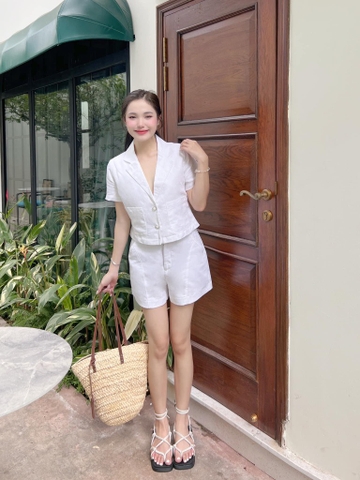 Set Linen Trắng Gootik Fashion