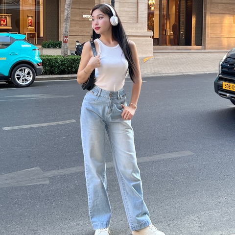 Áo Ba Lỗ cổ tròn chất thun tăm Hàn dày vừa phải, thoáng mát dễ phối đồ - Cá Tính & Dễ Thương - Màu Trắng/Đen