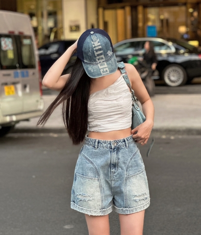 Quần Short Jeans Thiết Kế Thương hiệu GOOTIK FASHION - Cách điệu túi trước & sau