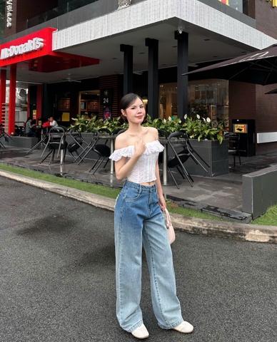 Quần Jeans nữ lưng cao loang màu cực chất - GOOTIKFASHION