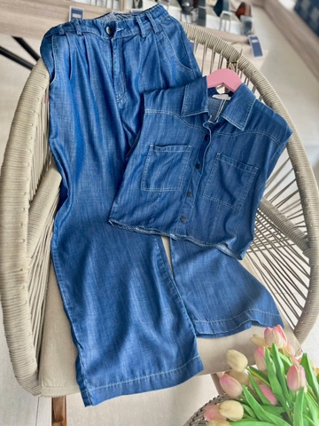 Quần Jeans Lụa Ống Rộng