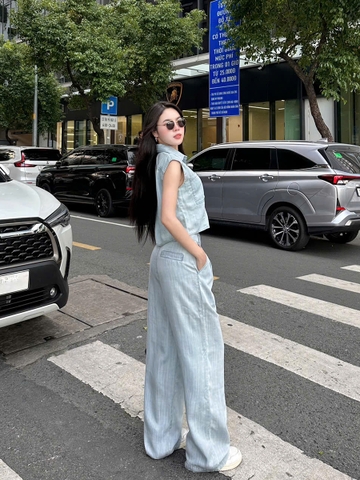 Quần Jeans Lụa Ống Rộng