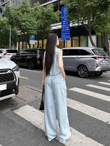 Quần Jeans Lụa Ống Rộng