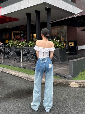 Quần Jeans nữ lưng cao loang màu cực chất - GOOTIKFASHION