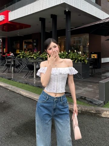 Quần Jeans nữ lưng cao loang màu cực chất - GOOTIKFASHION