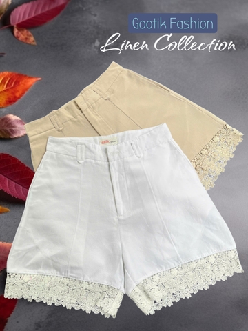 Quần Short Linen Phối Ren Siêu Đẹp thương hiệu GOOTIK FASHION - QSW013