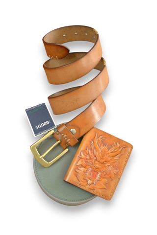 Thắt Lưng Nam da bò Ý 1 lớp màu wash Thủ Công bản 3.8cm-Khoá kim đồng nguyên khối-Thương Hiệu Gootik Fashion