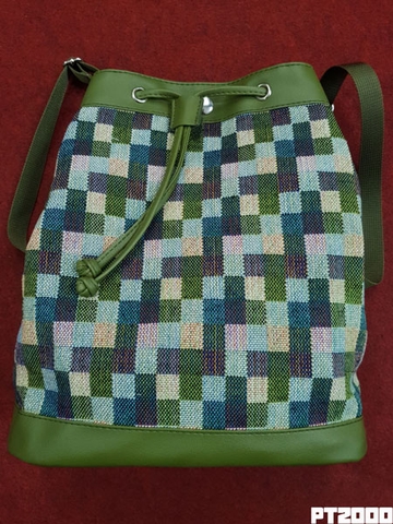 Túi xách vải caro kết hợp da công nghiệp xinh xắn Thương Hiệu Gootik Fashion