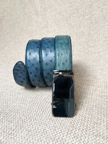 Dây nịt da Đà Điểu bản 3.5cm-Khoá tự động- Thương Hiệu Gootik Fashion