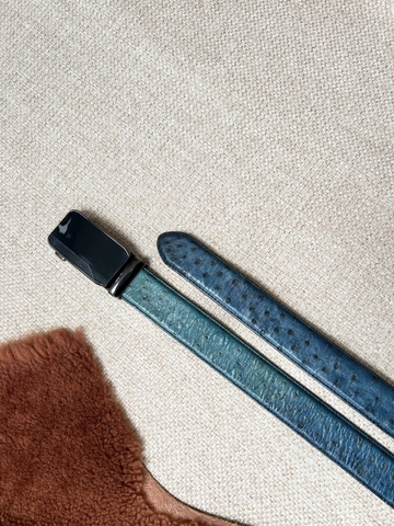 Dây nịt da Đà Điểu bản 3.5cm-Khoá tự động- Thương Hiệu Gootik Fashion