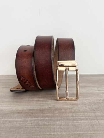 Thắt Lưng Nam da bò 1 lớp bảng 3.5cm-Khoá kim kẹp-Thương Hiệu Gootik Fashion