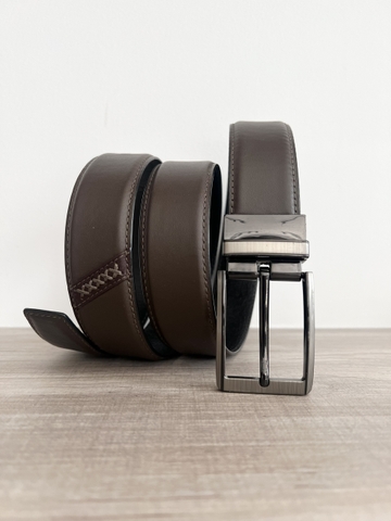 Thắt Lưng Nam da bò 2 lớp bản 3.5cm-Khoá kim kẹp-Thương Hiệu Gootik Fashion