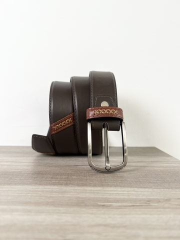 Thắt Lưng Nam da bò 2 lớp bản 3.5cm-Khoá Kim-Thương Hiệu Gootik Fashion