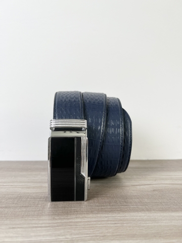 Dây nịt da bò vân cá sấu 2 lớp bản 3.5cm-Khoá tự động- Thương Hiệu Gootik Fashion